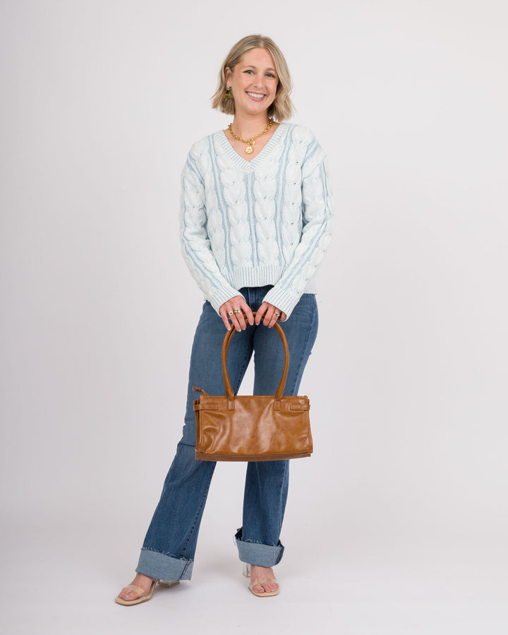 Frosted Sky V-Neck Sweater