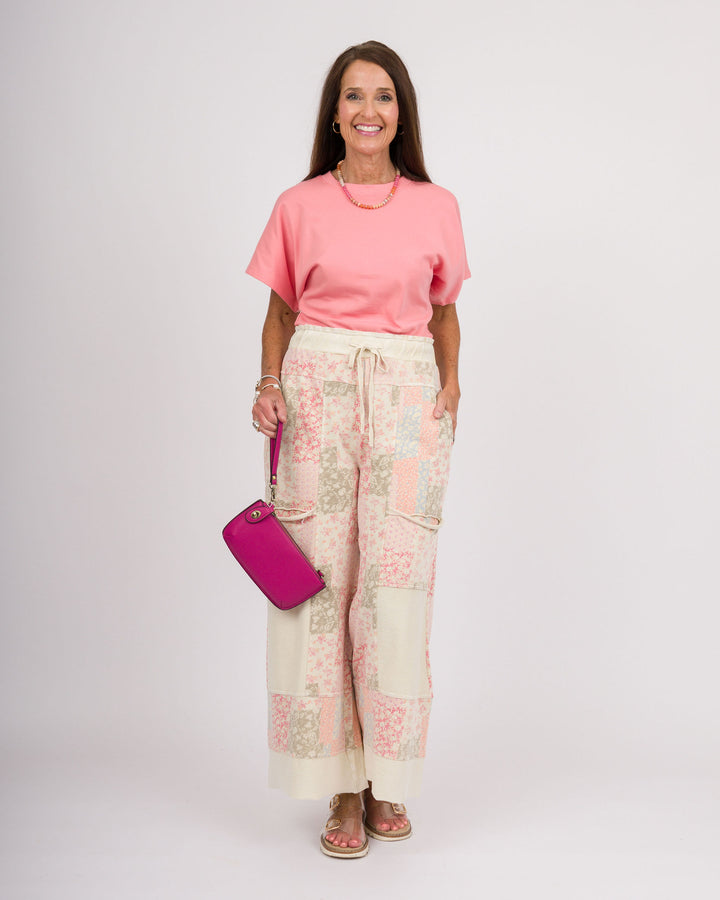 Pollyanna Floral Patchwork Pants - Natural