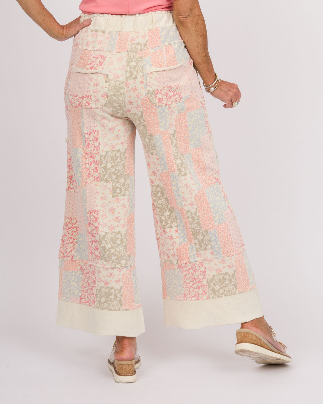 Pollyanna Floral Patchwork Pants - Natural