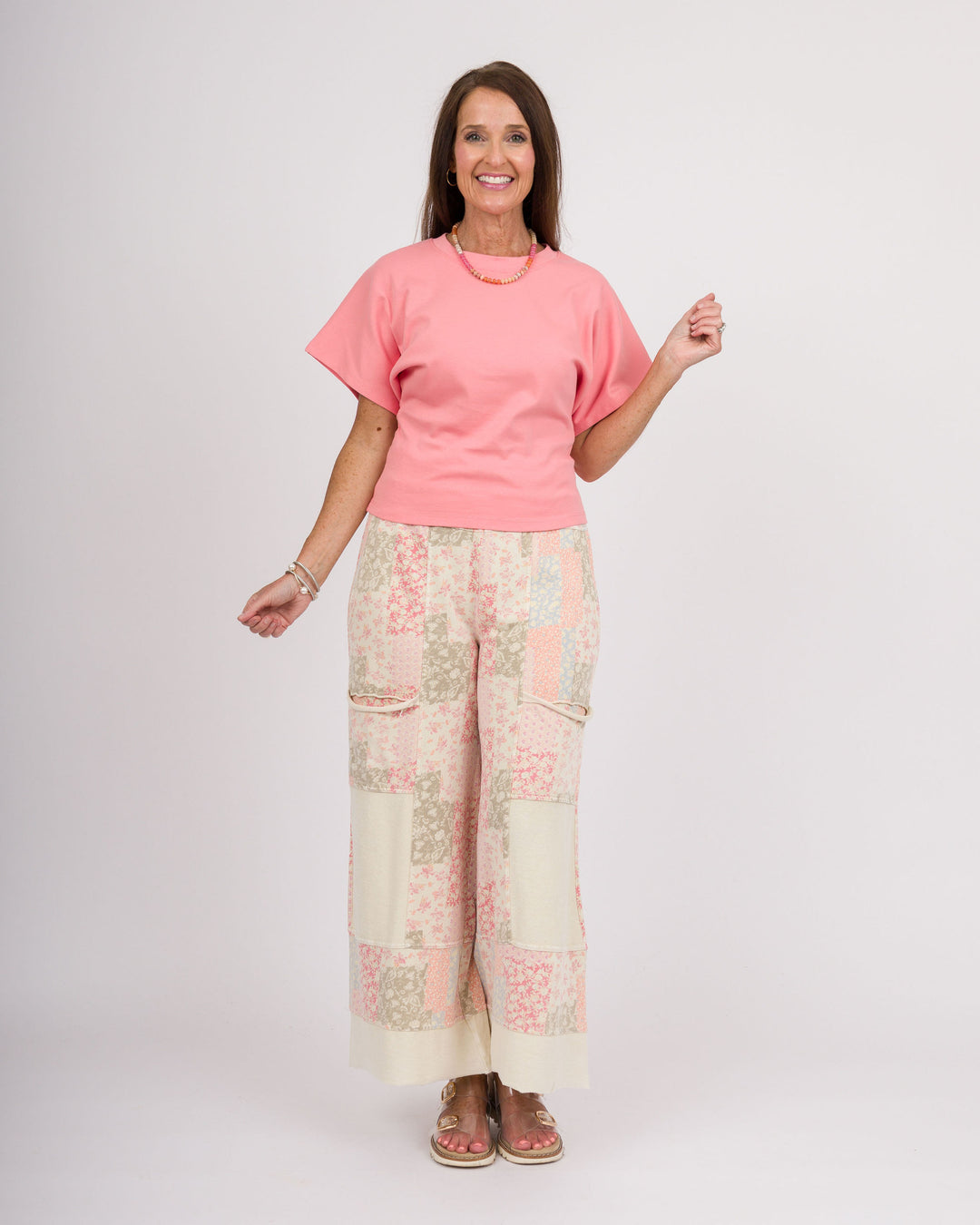 Pollyanna Floral Patchwork Pants - Natural