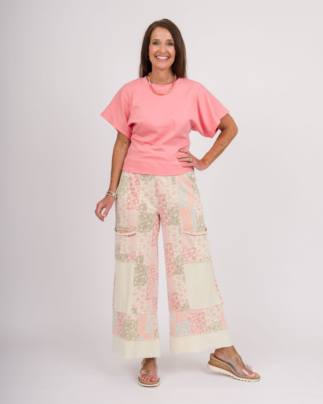 Pollyanna Floral Patchwork Pants - Natural