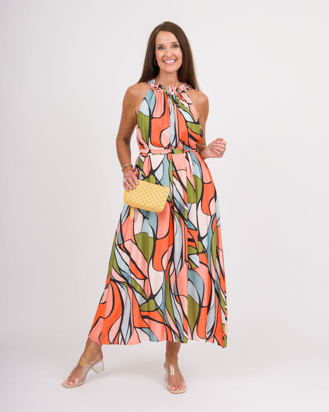 Stained Glass Halter Midi Dress