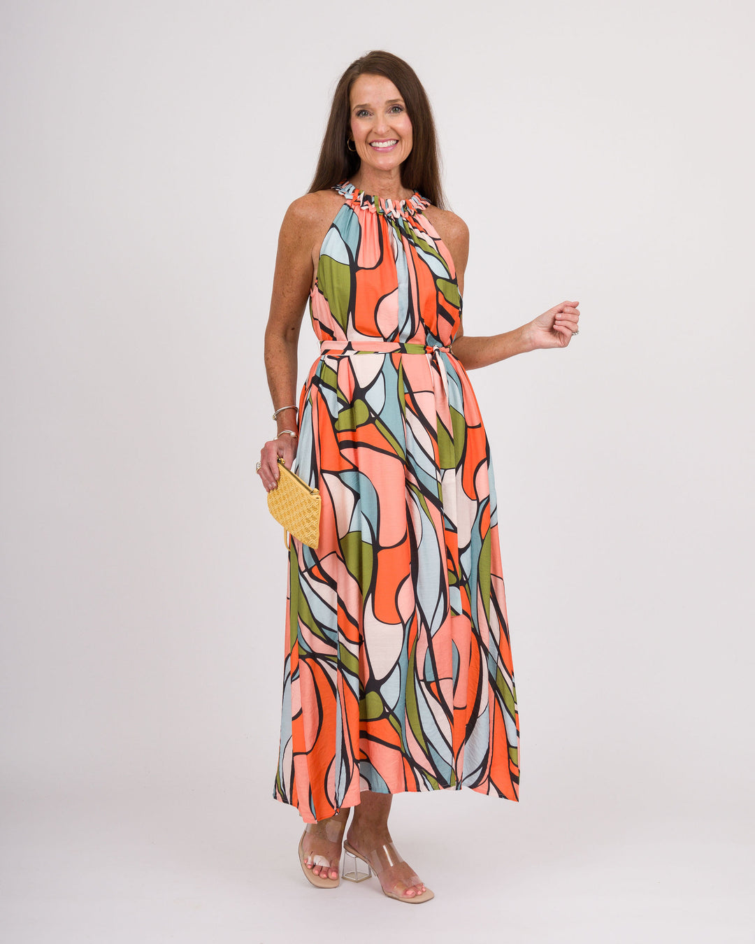 Stained Glass Halter Midi Dress