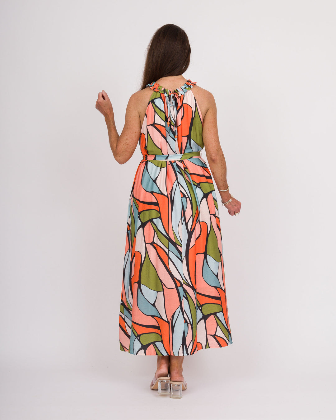 Stained Glass Halter Midi Dress