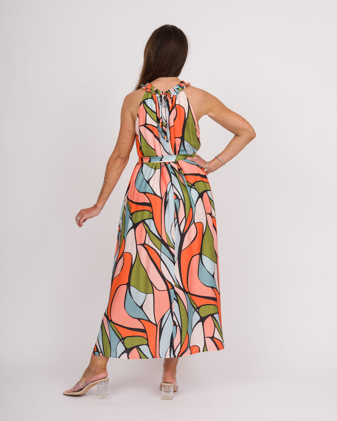 Stained Glass Halter Midi Dress