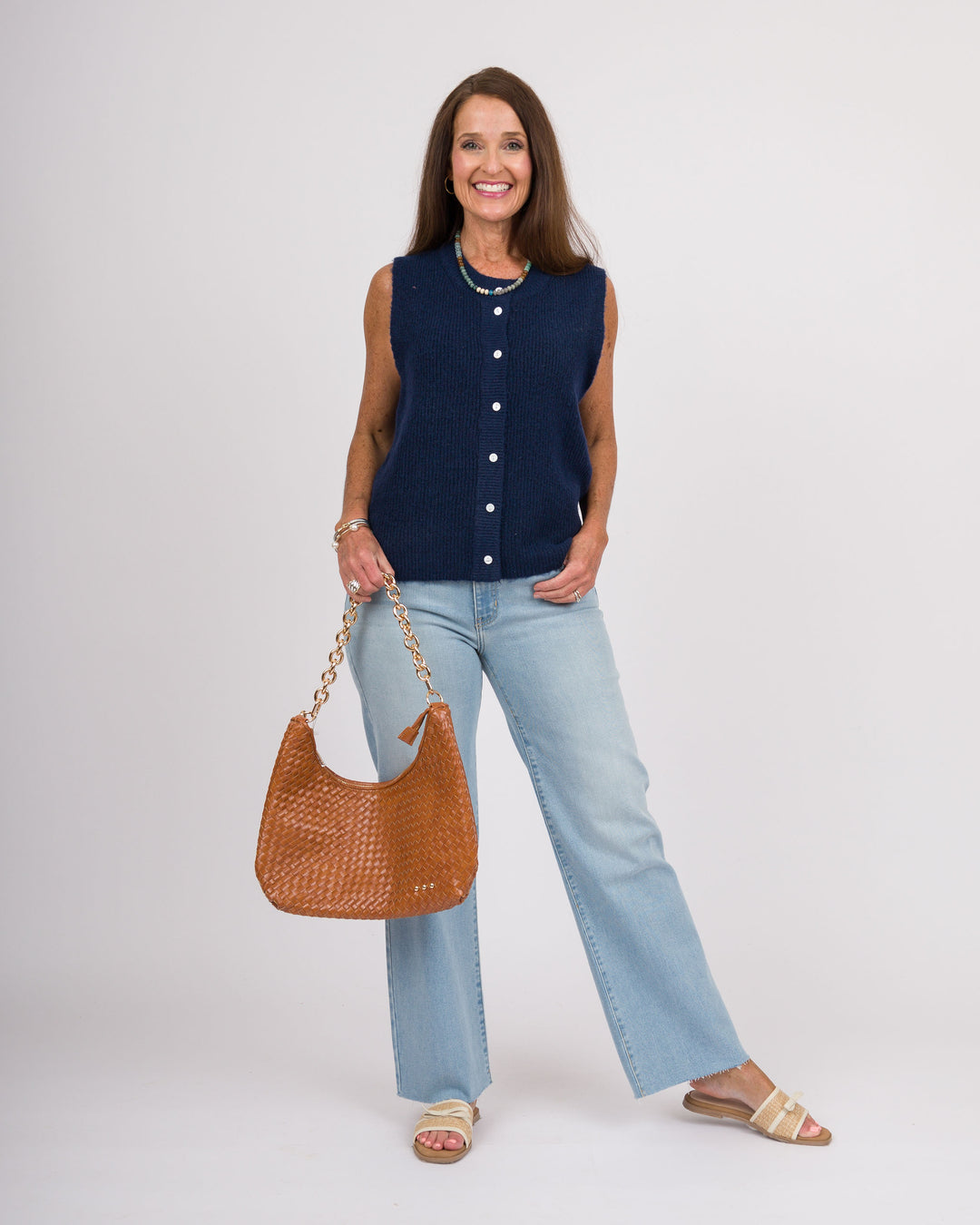 Navy Cardigan Vest