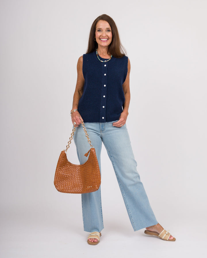 Navy Cardigan Vest