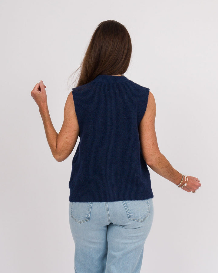 Navy Cardigan Vest