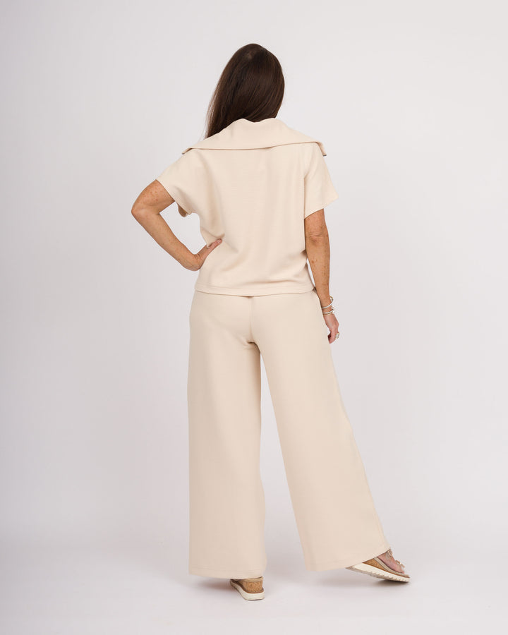 Spanx AirEssentials French Rib Wide Leg Pant - Toasted Coconut