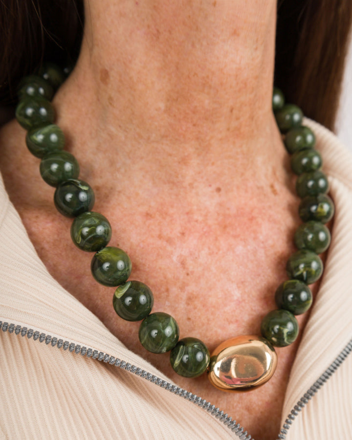 Large Jade Bold Gold Pendant