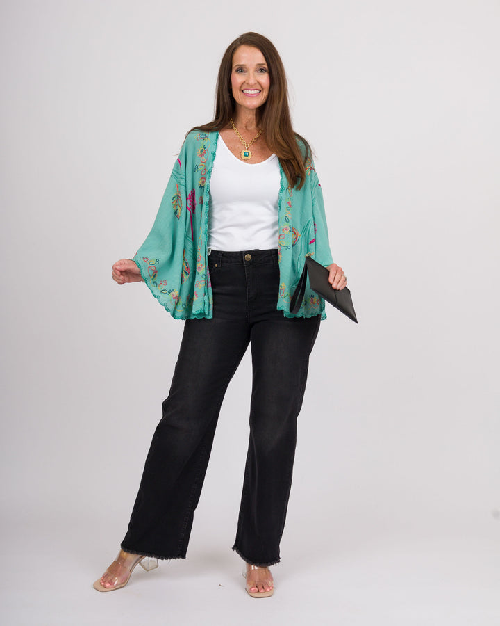 Heart of Pine Mineral Black Wide Leg Jeans