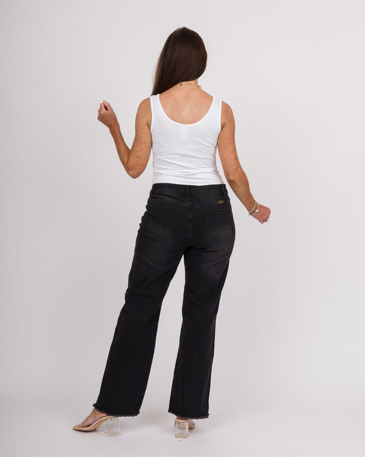 Heart of Pine Mineral Black Wide Leg Jeans