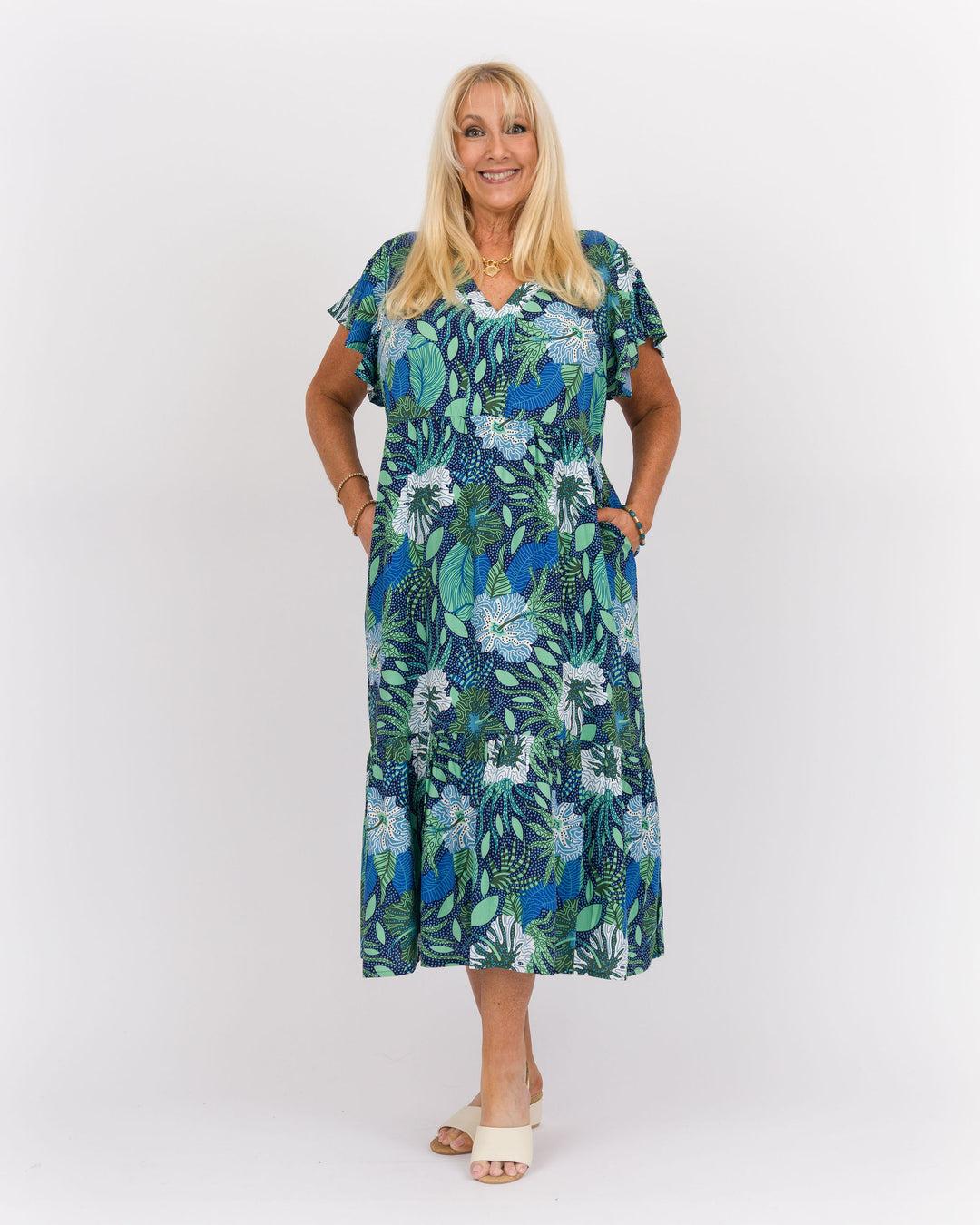 peacock midi dress WILLA dress Peacock Feather S