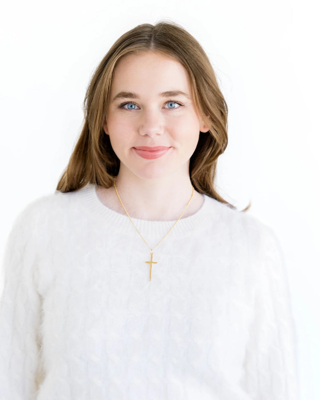 Susan Shaw Dainty Tall Cross Necklace