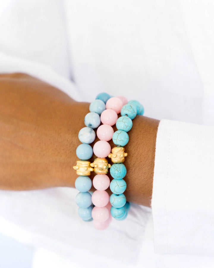 Susan Shaw Bailey Stretch Bracelet - Pink Jade