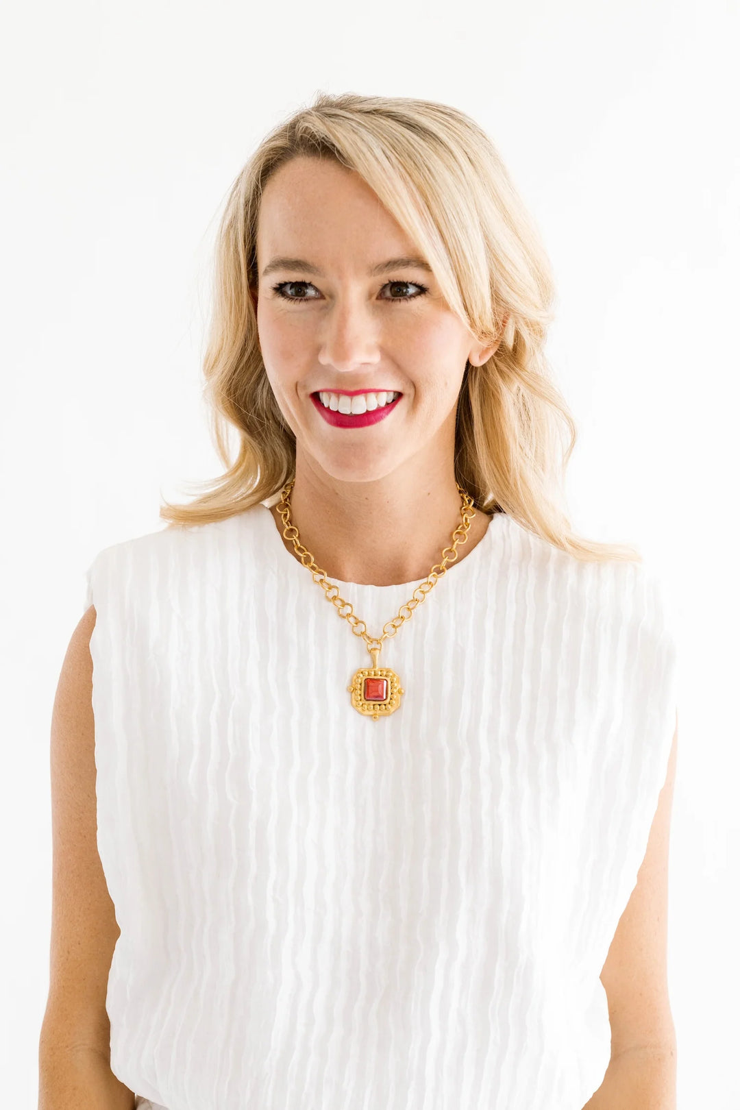 Susan Shaw London Necklace - Red Crystal