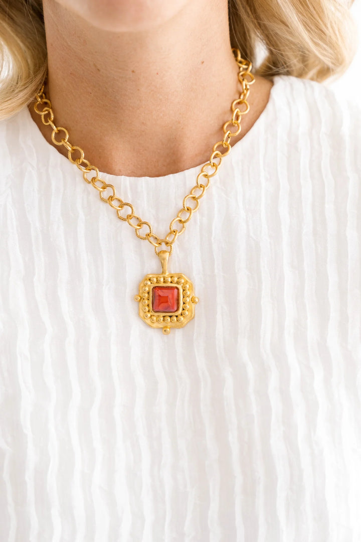 Susan Shaw London Necklace - Red Crystal