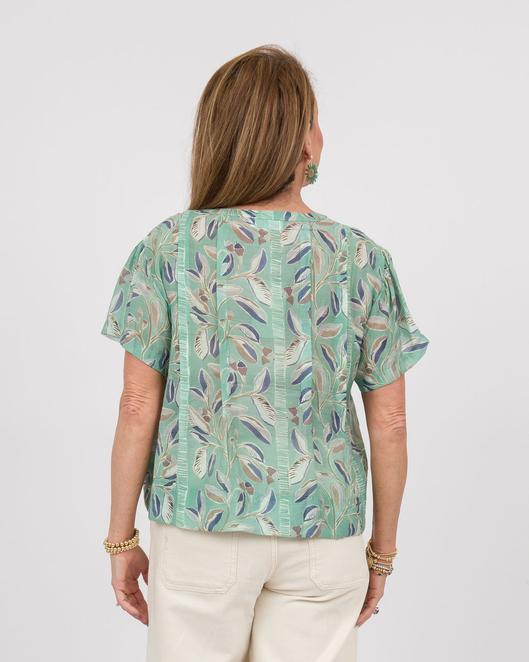 Button Down Top - Topaz Green