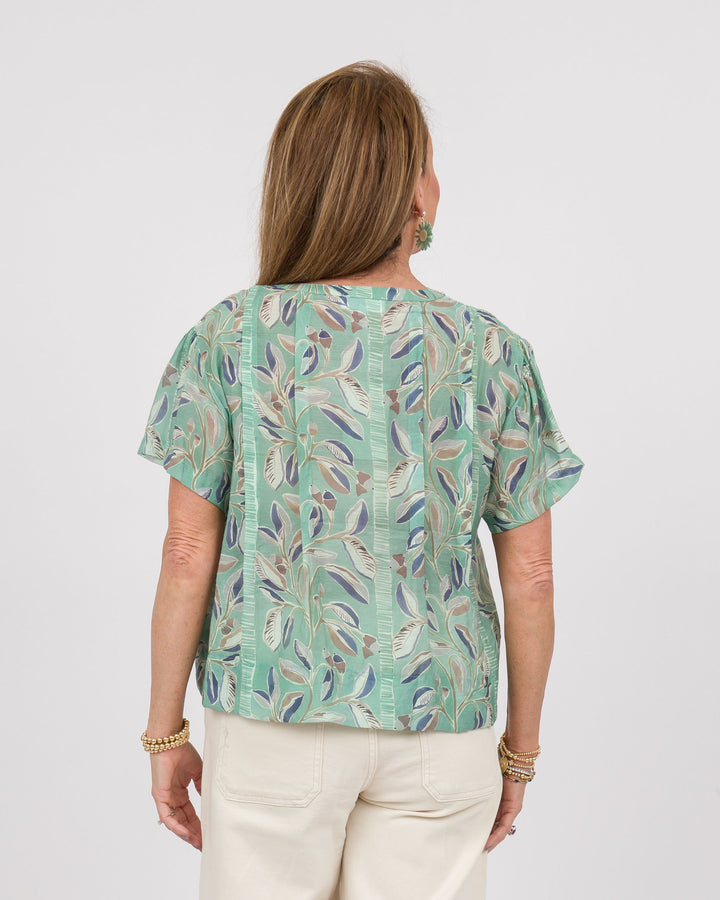 Button Down Top - Topaz Green