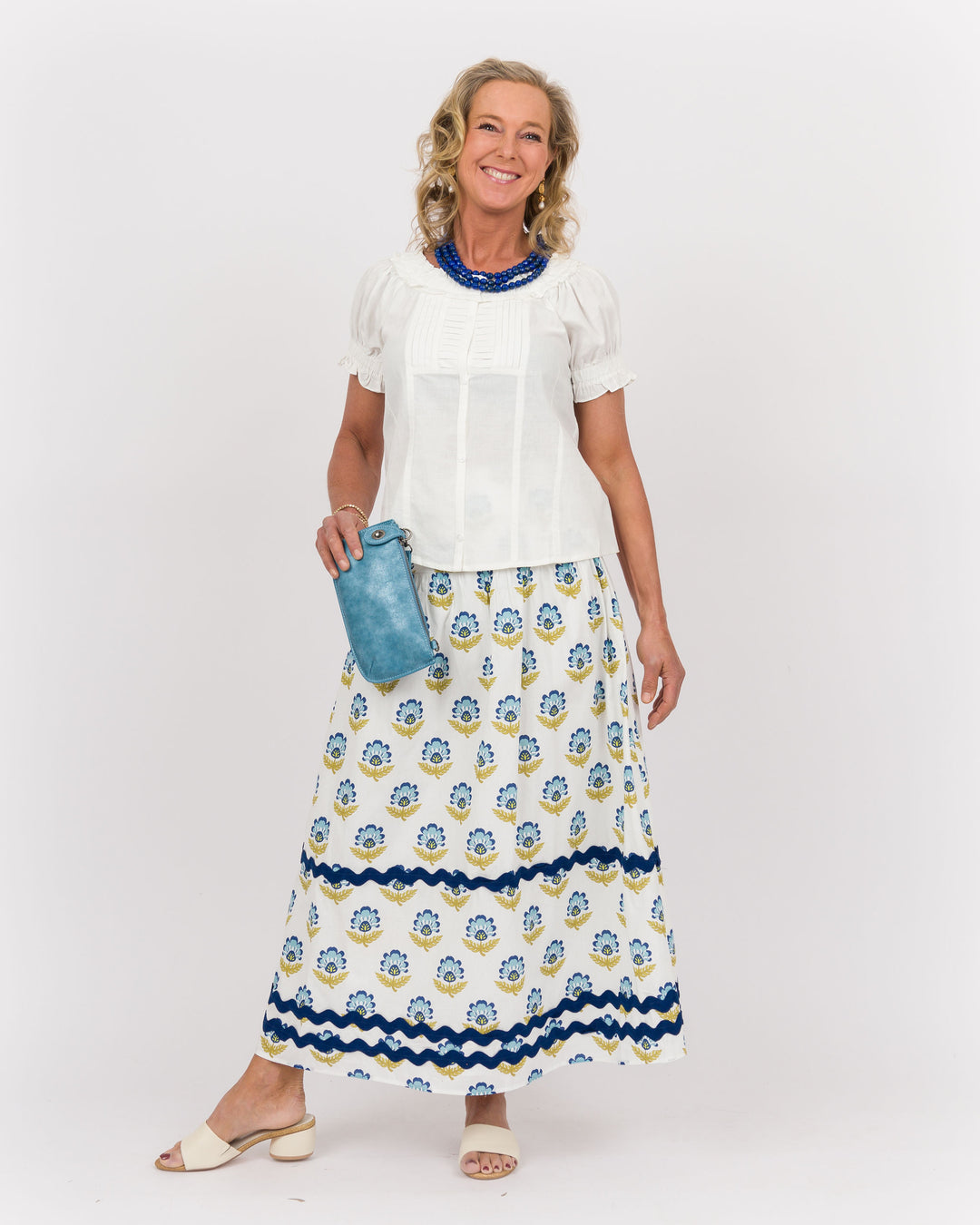 Ruffled Neckline Top - Off-White