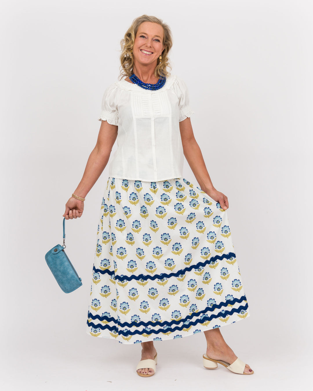 Ruffled Neckline Top - Off-White