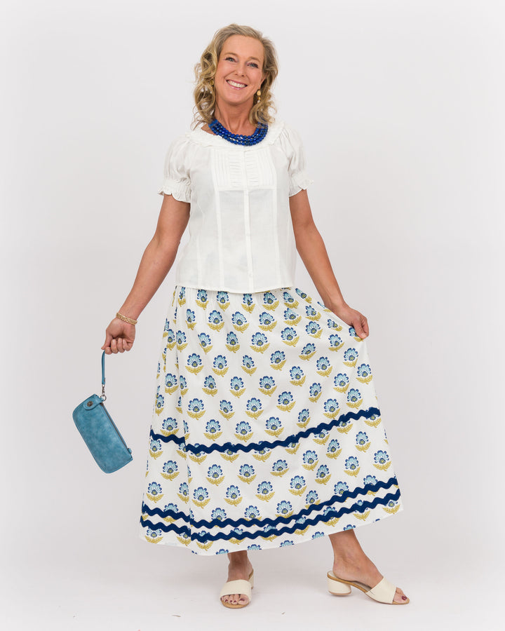 Ruffled Neckline Top - Off-White