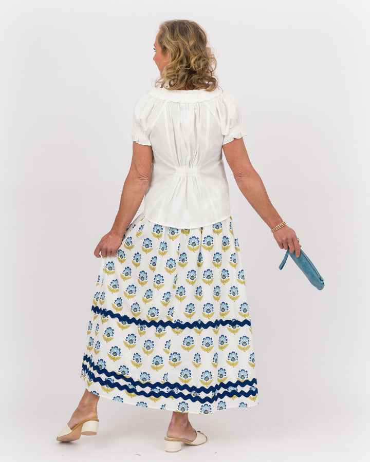 Ruffled Neckline Top - Off-White