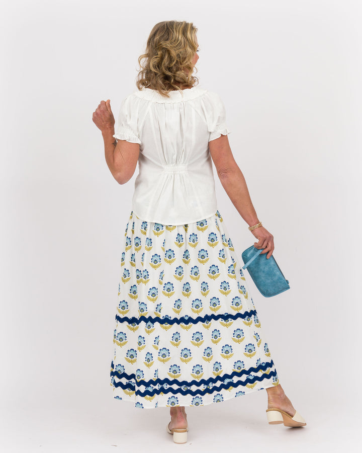 Ruffled Neckline Top - Off-White