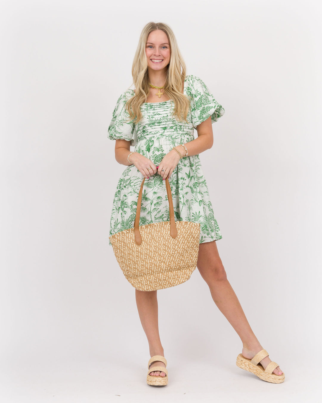 Babydoll Dress - Green Tolle