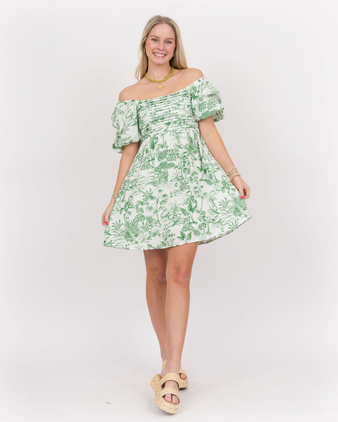 Babydoll Dress - Green Tolle
