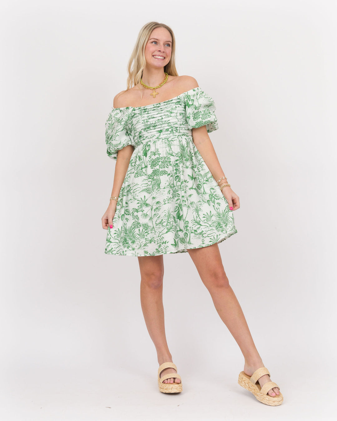 Babydoll Dress - Green Tolle