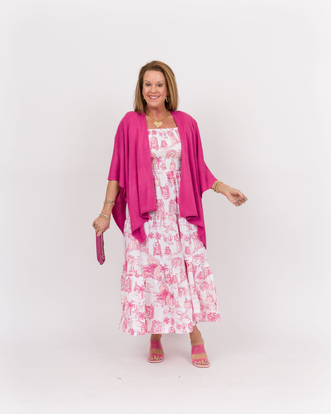 Bordeaux Cardi Wrap - Fuchsia