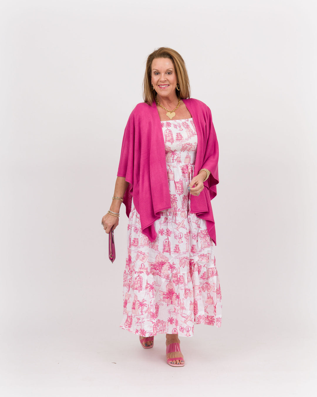 Bordeaux Cardi Wrap - Fuchsia