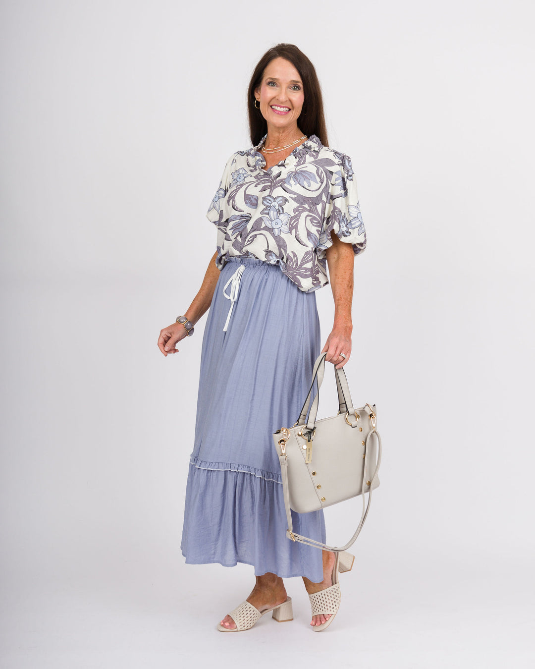 Dakota Dusty Blue Maxi Skirt