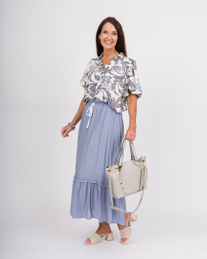 Dakota Dusty Blue Maxi Skirt