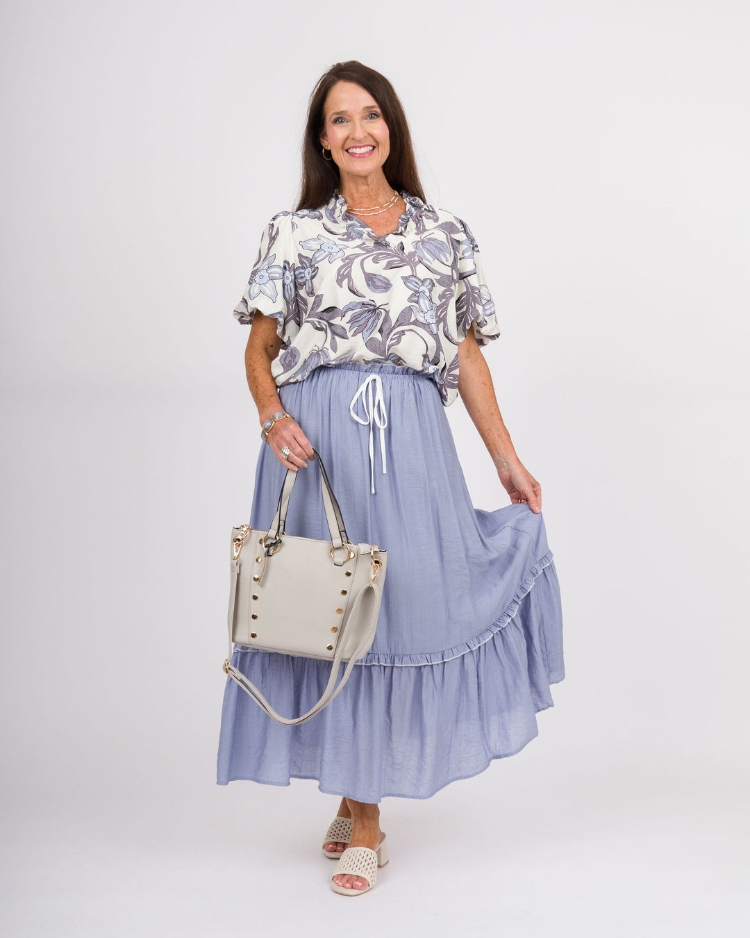 Dakota Dusty Blue Maxi Skirt