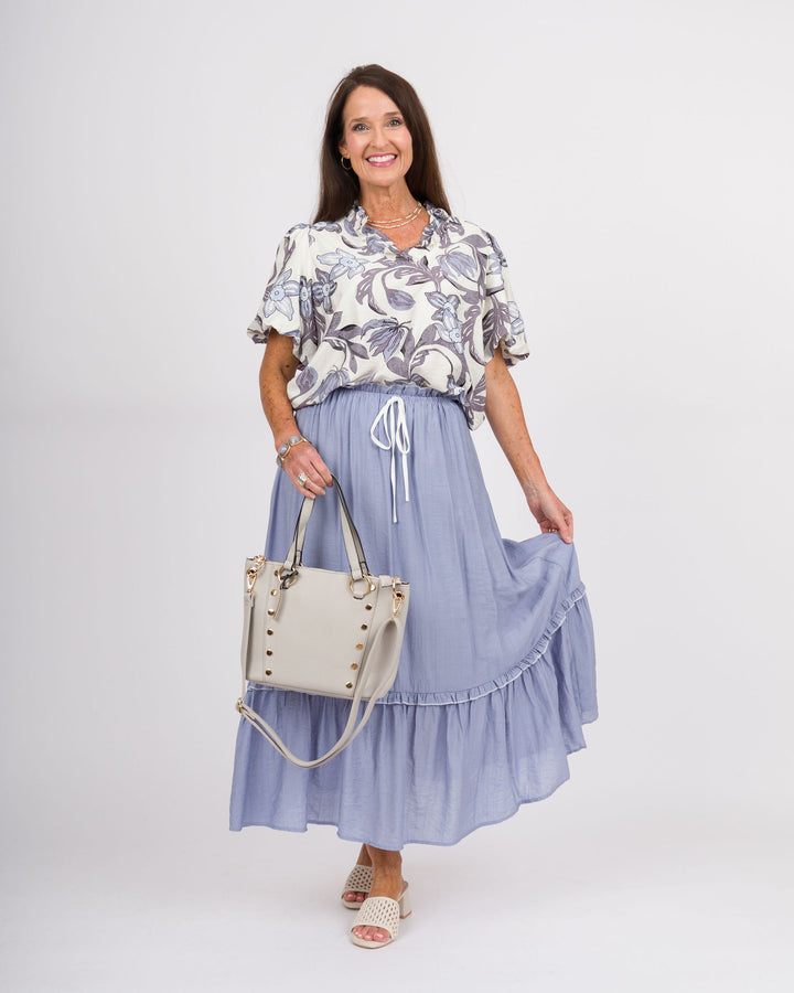 Dakota Dusty Blue Maxi Skirt