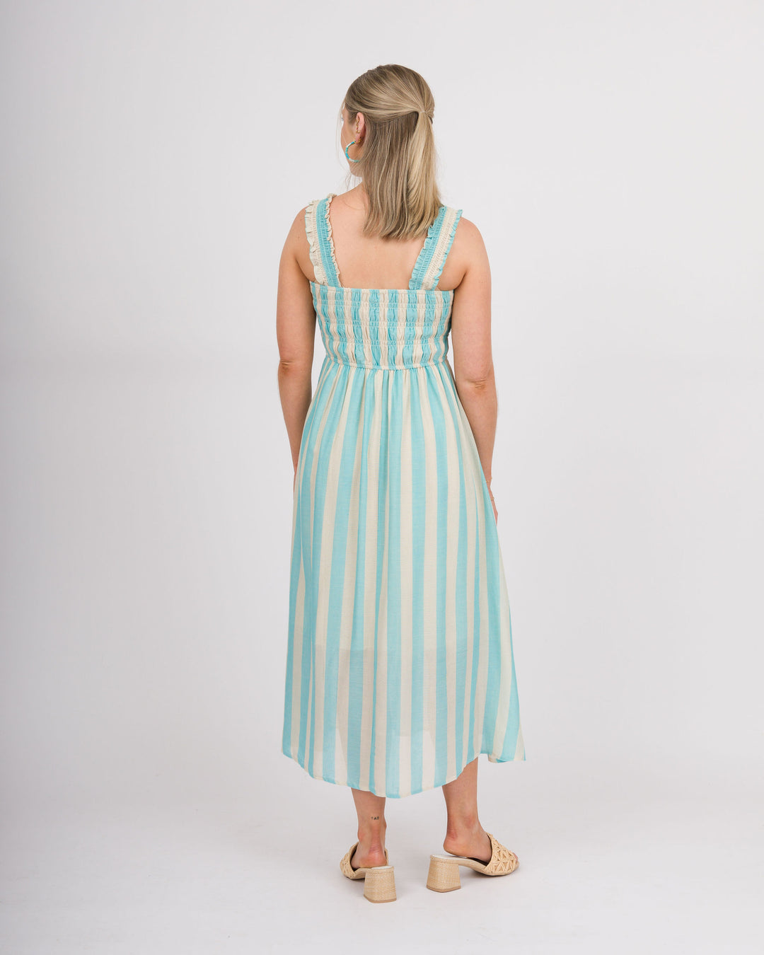 Nalani Striped Midi Dress - Light Blue