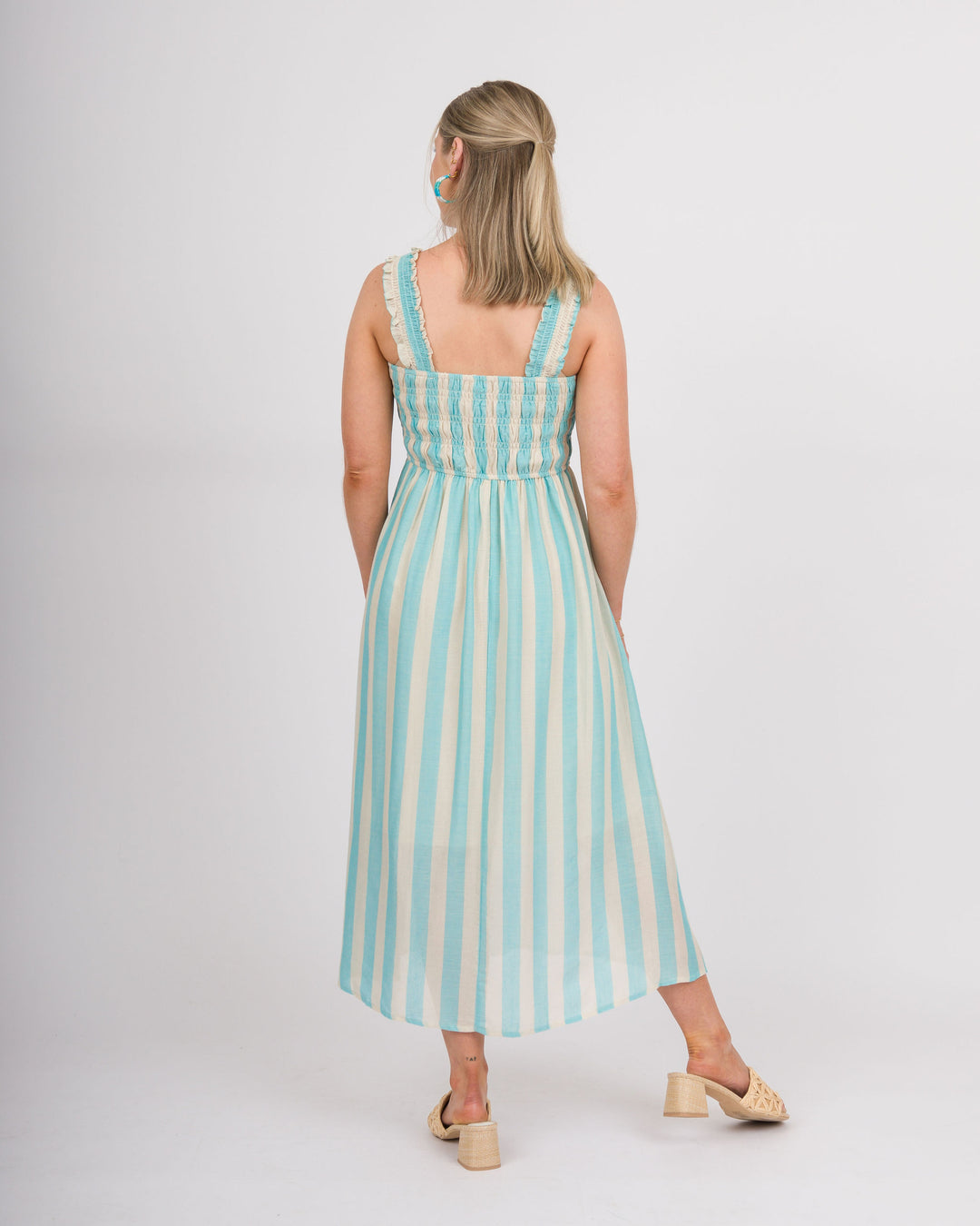 Nalani Striped Midi Dress - Light Blue