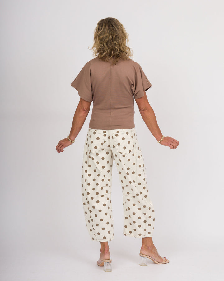 Oriana Oatmeal Polka Dot Pants