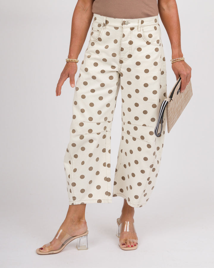 Oriana Oatmeal Polka Dot Pants