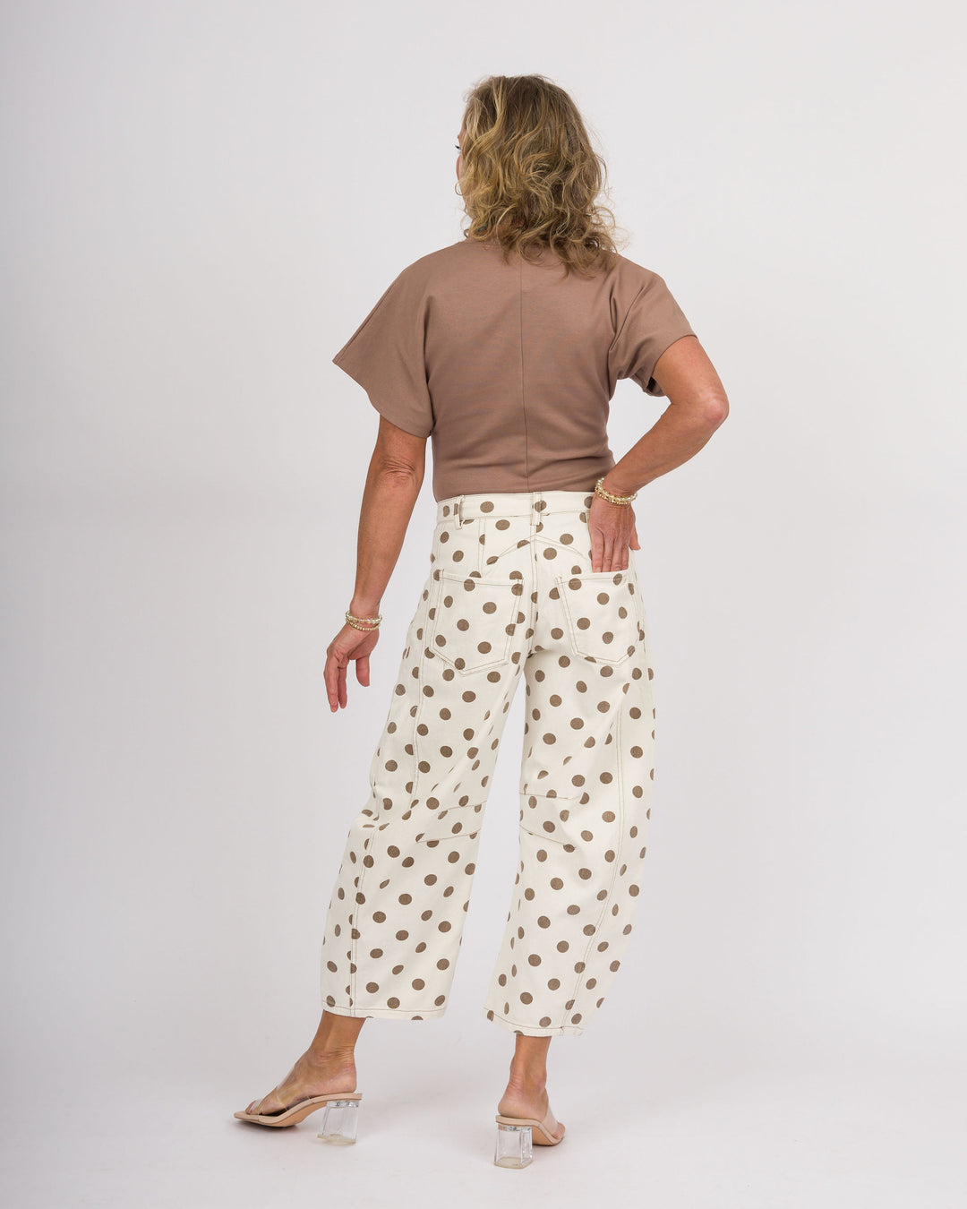 Oriana Oatmeal Polka Dot Pants