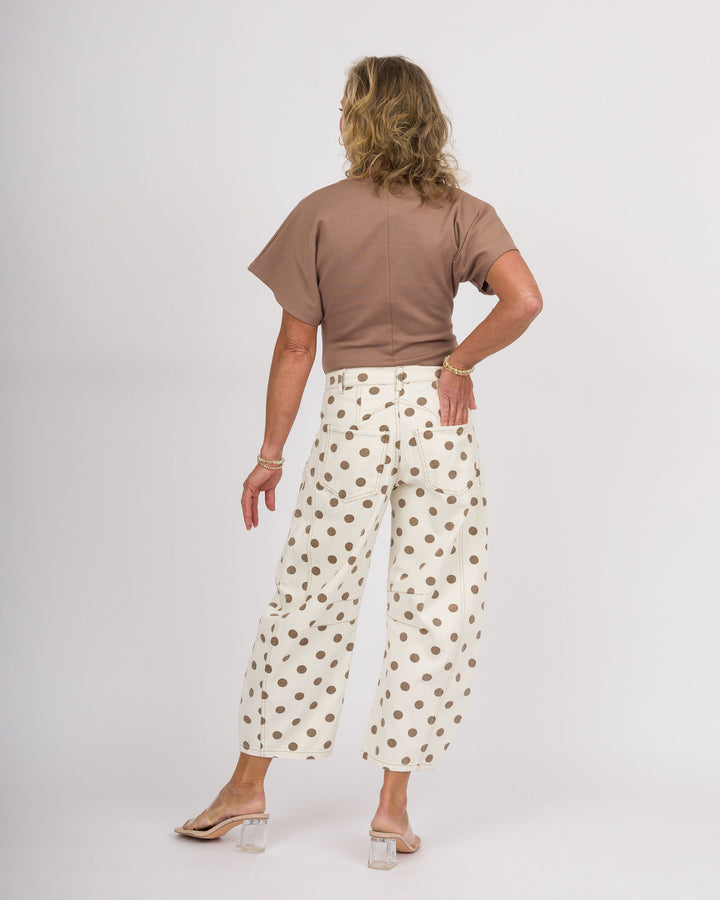 Oriana Oatmeal Polka Dot Pants