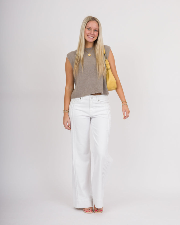 Happi MidRise Comfort Flare Jeans - White