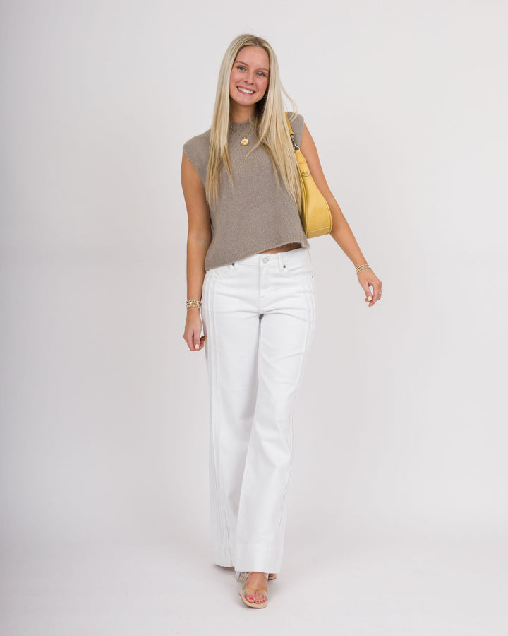 Happi MidRise Comfort Flare Jeans - White