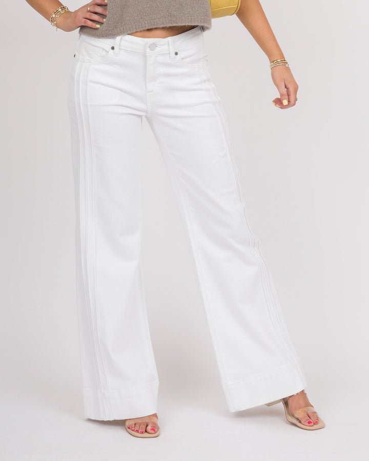 Happi MidRise Comfort Flare Jeans - White