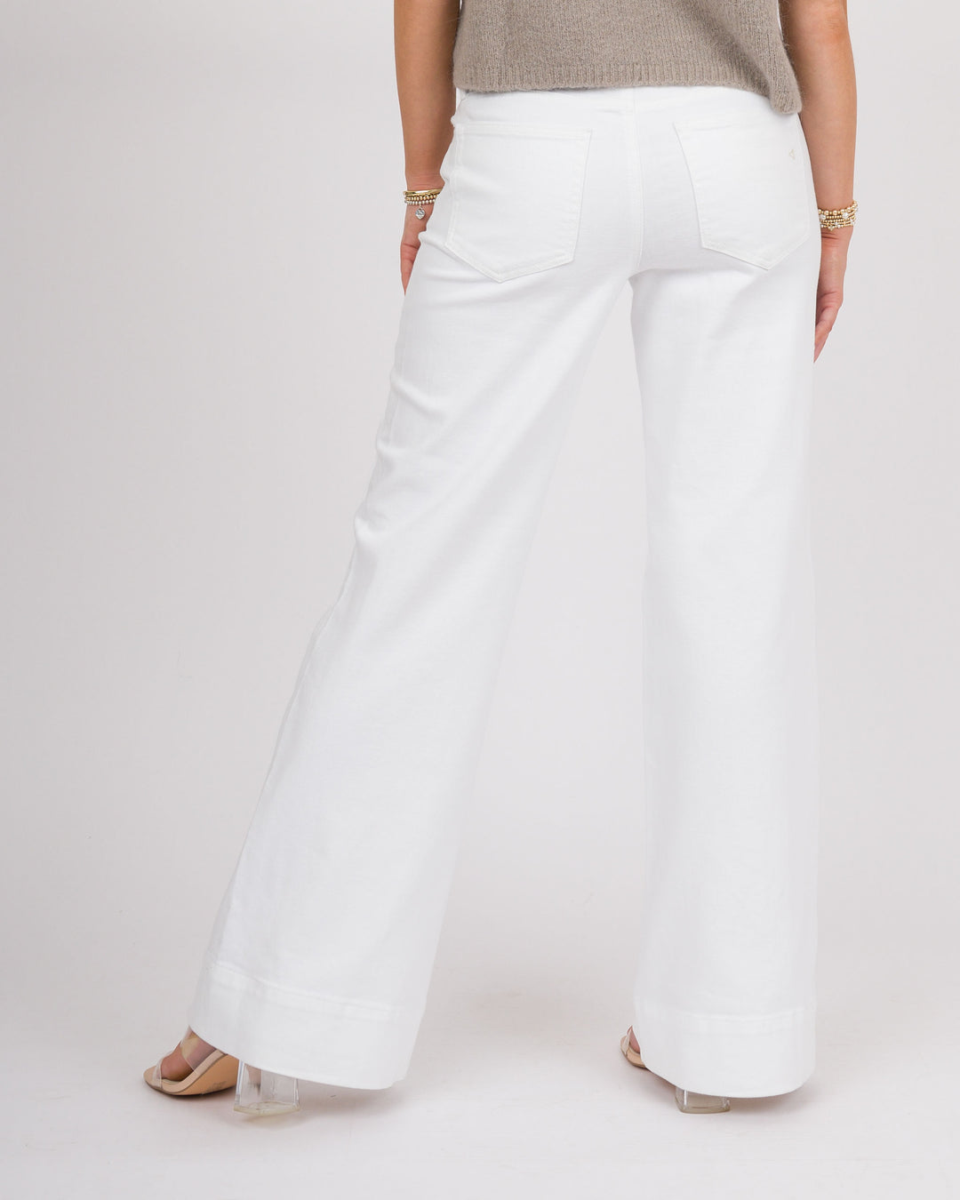 Happi MidRise Comfort Flare Jeans - White