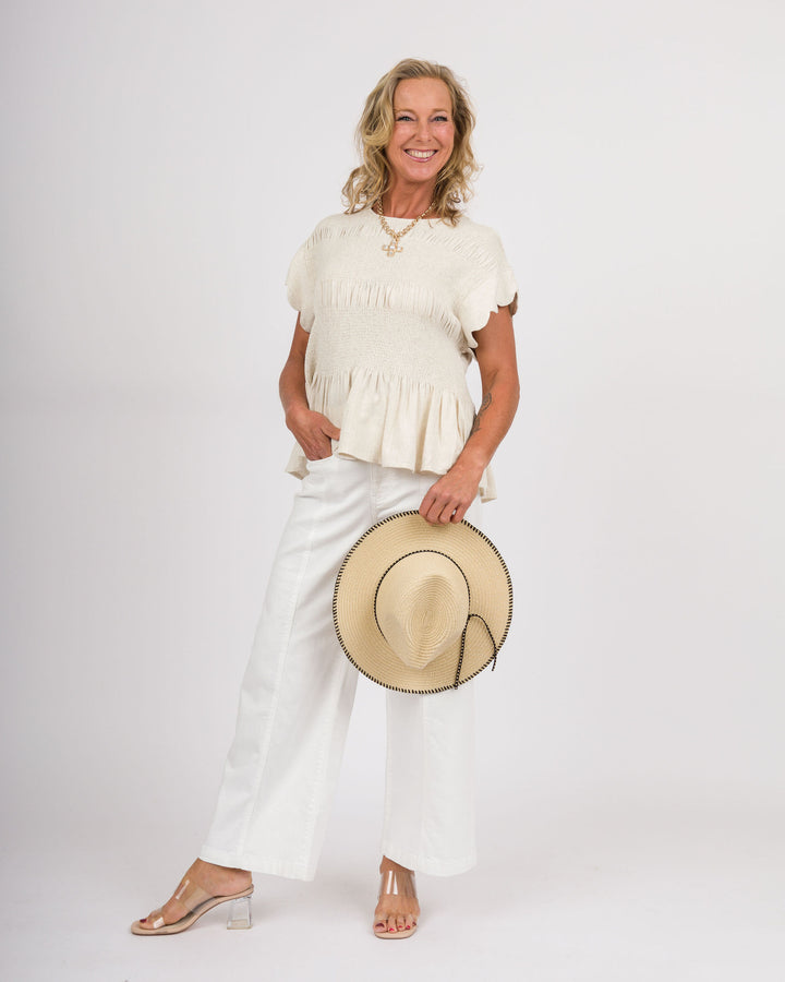 Peplum Top - Oatmeal