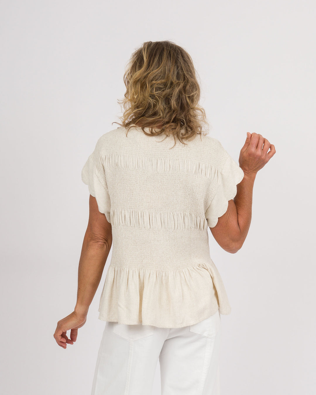 Peplum Top - Oatmeal