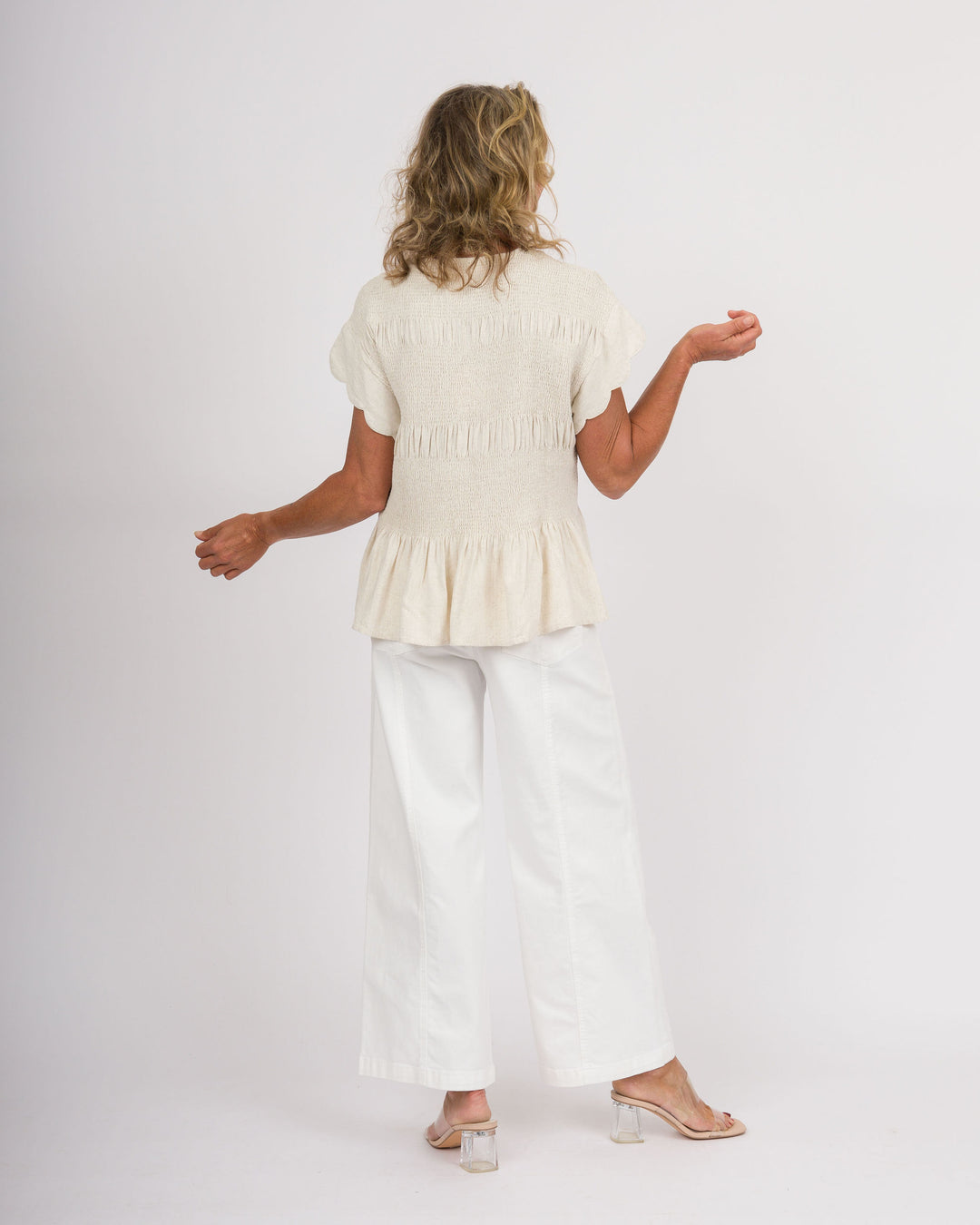 Peplum Top - Oatmeal